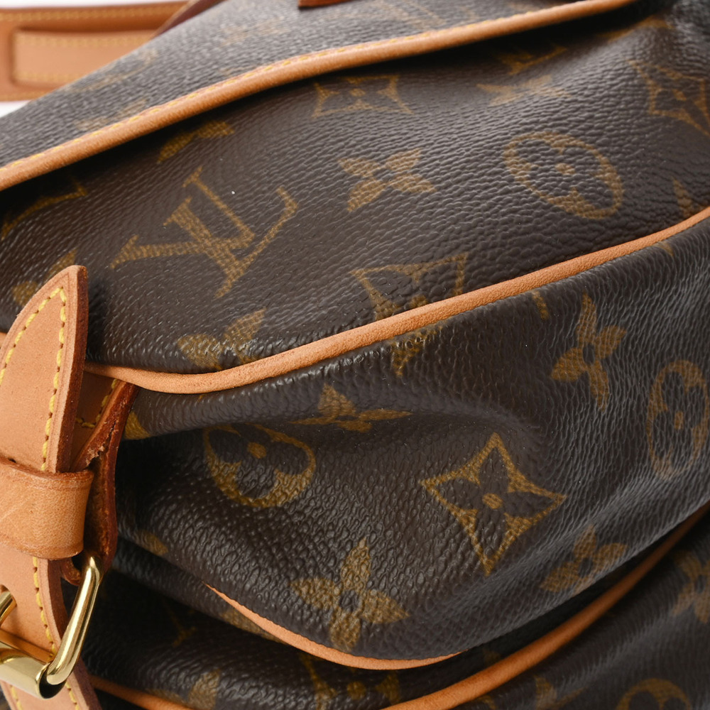 Louis Vuitton Brown Monogram Shoulder Saumur Bag Canvas - Picture 6 of 11